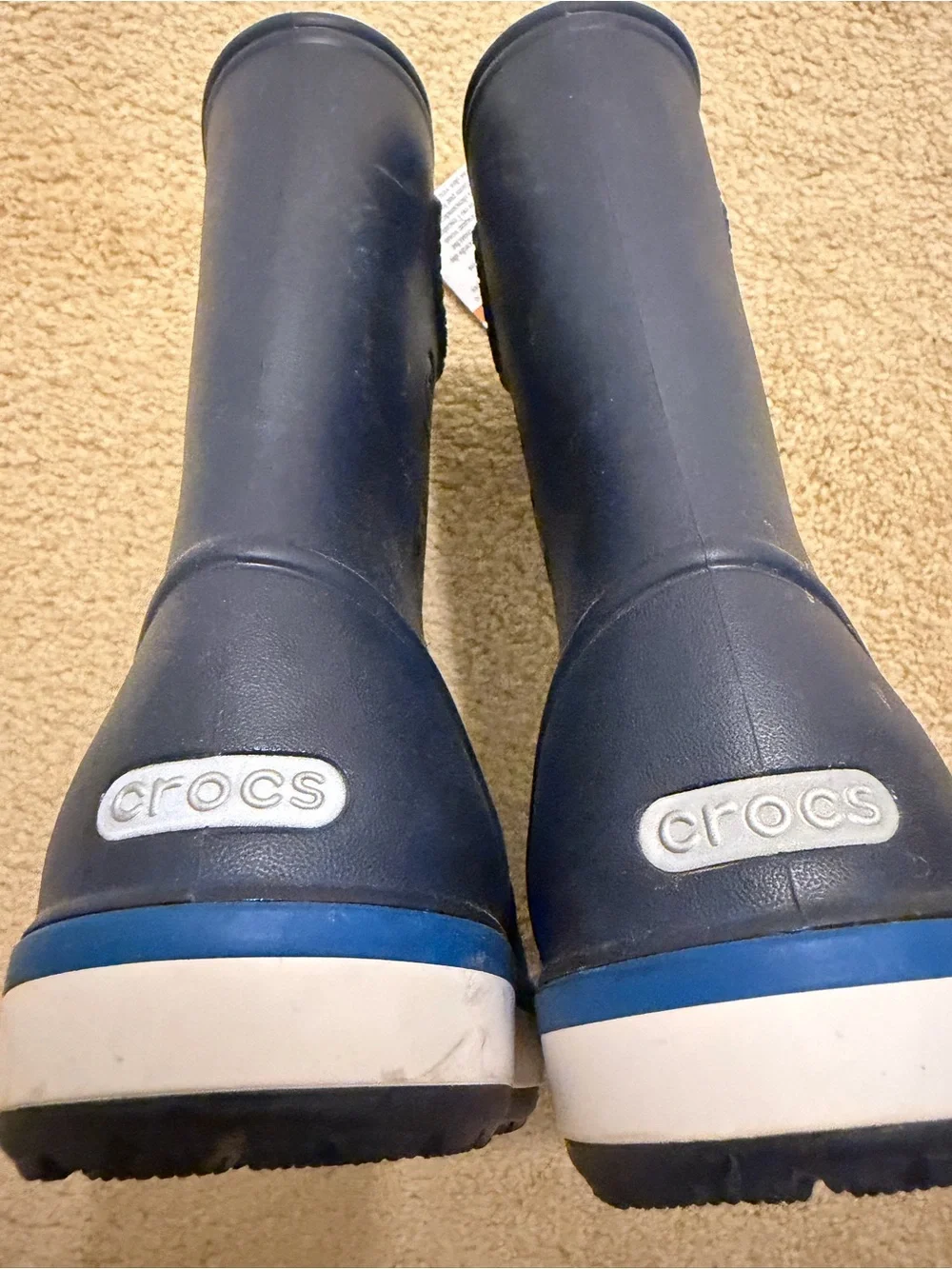 CROCS Kids Waterproof Navy Rain Boots